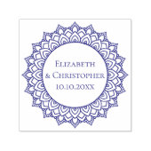 Tampon Auto-encreur Mariage Couple Round Mandala Enregistrer La Date (Design)
