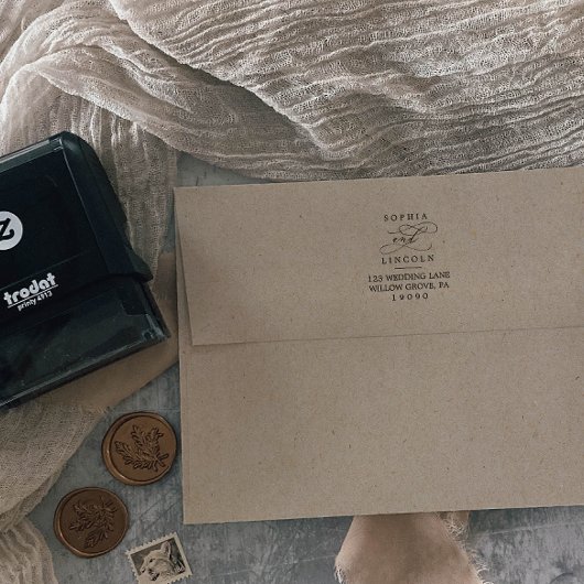 Tampon Auto-encreur Mariage de calligraphie romantique