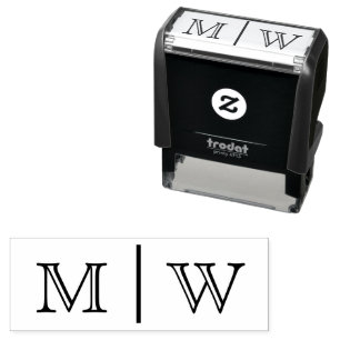 Tampon Auto-encreur Mariage de chambre de mariée simple 2 Monogramme i