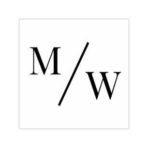 Tampon Auto-encreur Mariage de chambre de mariée simple 2 Monogramme i