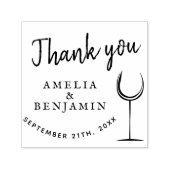 Tampon Auto-encreur Mariage de Merci de verre de vin moderne (Design)