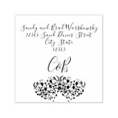 Tampon Auto-encreur Mariage de plage chic 2 décorez les cœurs (Design)