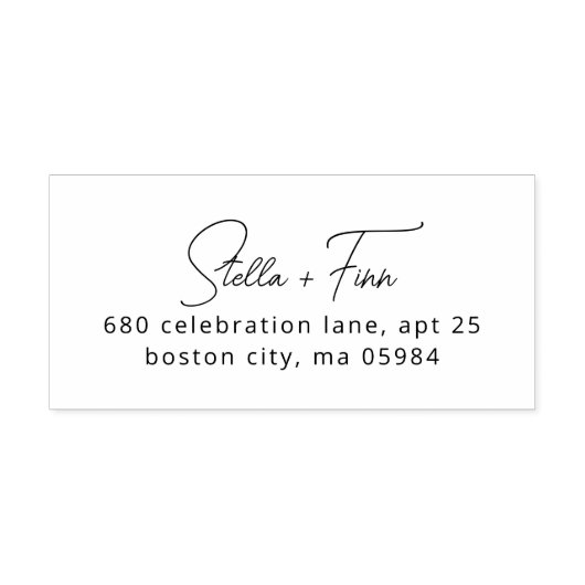 Tampon Auto-encreur Mariage de script moderne Adresse de retour (Design)