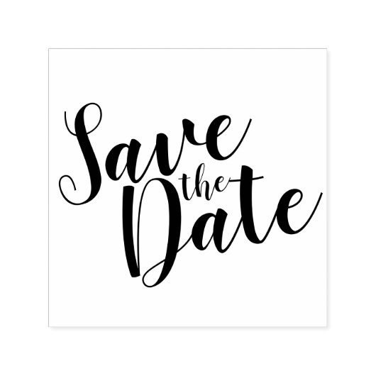 Tampon Auto-encreur Mariage de script moderne Enregistrer la date (Design)