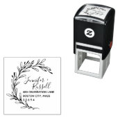 Tampon Auto-encreur Mariage de verdure Adresse de retour (En situation)