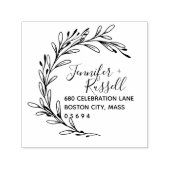 Tampon Auto-encreur Mariage de verdure Adresse de retour (Design)