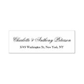 Tampon Auto-encreur Mariage Écriture Élégante Créative Noir Blanc Fami (Design)