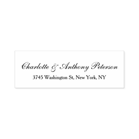 Tampon Auto-encreur Mariage Élégant Script Creative Black White Family (Design)