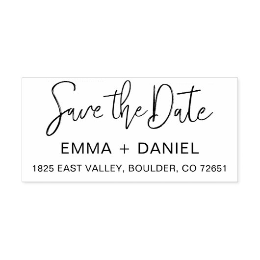 Tampon Auto-encreur Mariage Enregistrer la date Adresse de retour (Design)