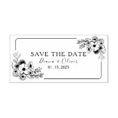 Tampon Auto-encreur Mariage floral Sauvegarder la date auto-allumage T (Design)