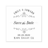 Tampon Auto-encreur Mariage florissant Enregistrer la date (Design)