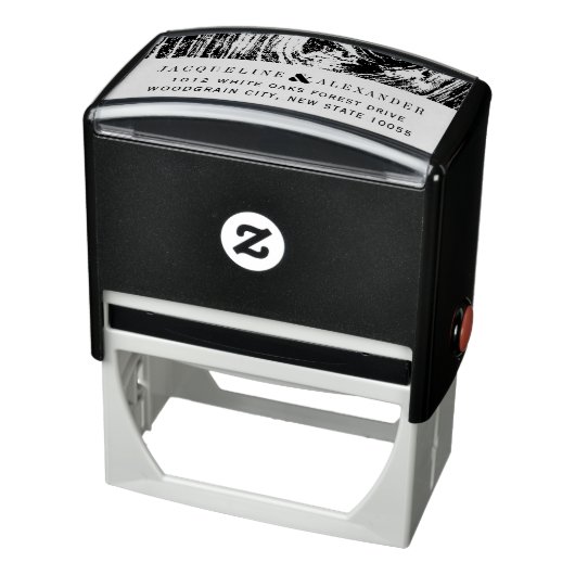 Tampon Auto-encreur Mariage hivernal classique moderne en bois rustiqu (Produit)