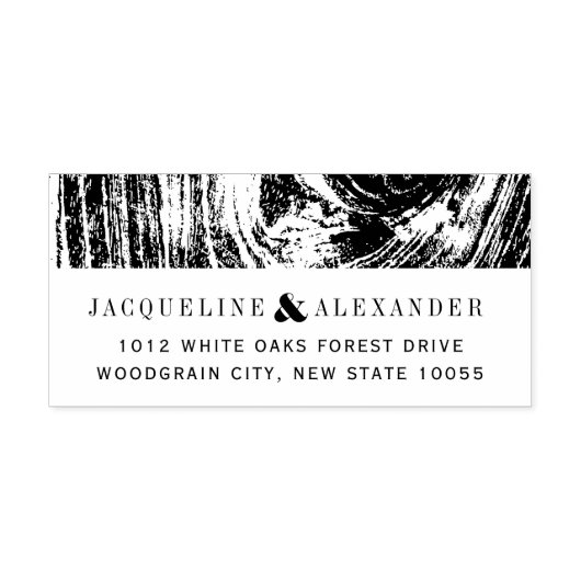 Tampon Auto-encreur Mariage hivernal classique moderne en bois rustiqu (Design)