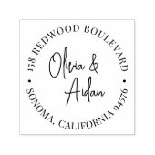 Tampon Auto-encreur Mariage manuscrit moderne Adresse de retour (Design)