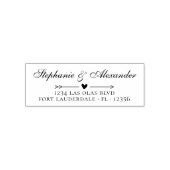 Tampon Auto-encreur Mariage moderne Adresse de retour Script manuscrit (Design)