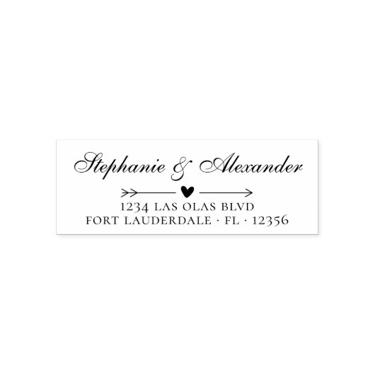 Tampon Auto-encreur Mariage moderne Adresse de retour Script manuscrit (Design)