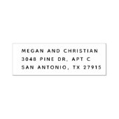 Tampon Auto-encreur Mariage moderne Couple Adresse de retour (Design)