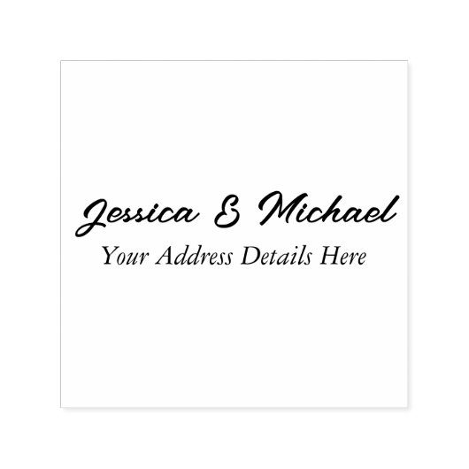 Tampon Auto-encreur Mariage Moderne Élégant Plaque Simple Professionne (Design)