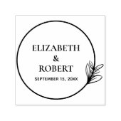 Tampon Auto-encreur Mariage Monogram M. et Mme Round Personnalisé (Design)