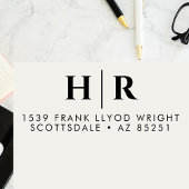 Tampon Auto-encreur Mariage Monogramme Simple Customisée Adresse de re