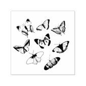 Tampon Auto-encreur Mariage Papillons Noirs et Blancs (Design)