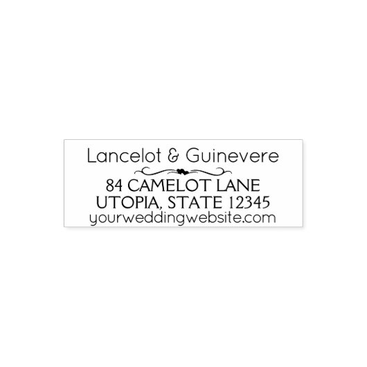 Tampon Auto-encreur Mariage personnalisé | Adresse de retour romantiqu (Design)