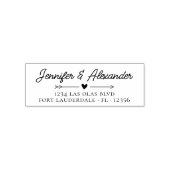 Tampon Auto-encreur Mariage Retour Adresse Boho Script moderne (Design)