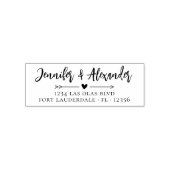 Tampon Auto-encreur Mariage Retour Adresse Coeur moderne Script (Design)