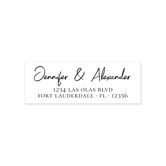 Tampon Auto-encreur Mariage Retour Adresse Simple Script Moderne Auto (Design)