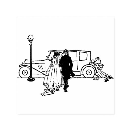 Tampon Auto-encreur Mariés des années 1920 (Design)