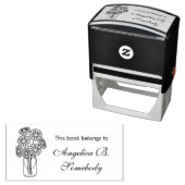 Tampon Auto-encreur Mason Jar Daisy Flowers Bouquet Bookplate (En situation)