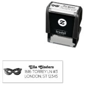 Tampon Auto-encreur Masquerade Party Masque Adresse de retour Texte él (En situation)