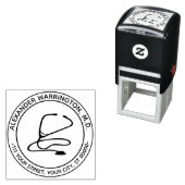 Tampon Auto-encreur Médecin Médicale Infirmière Stethoscope Nom Adress (En situation)