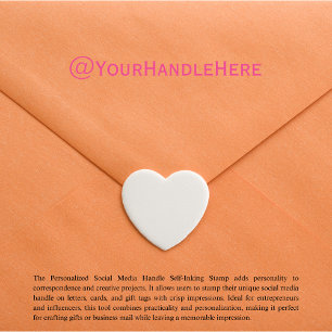Tampon Auto-encreur Médias sociaux @ Handle Timbre en caoutchouc perso