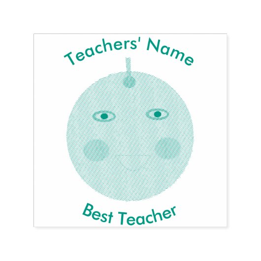 Tampon Auto-encreur Meilleur Enseignant Happy Apple Personnalisé Auto- (Design)