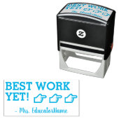 Tampon Auto-encreur "MEILLEUR TRAVAIL ENCORE !" + Nom du Tuteur Timbre (En situation)