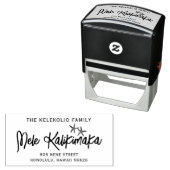 Tampon Auto-encreur Mele Kalikimaka Nom Adresse (En situation)