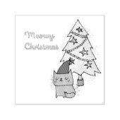 Tampon Auto-encreur Meowy Christmas Chat and Tree (Design)