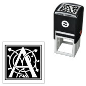 Tampon Auto-encreur Mercer initial monogramme personnalisé (En situation)