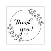 Tampon Auto-encreur Merci à couronne double Feuille ronde (Design)