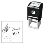 Tampon Auto-encreur Merci cardiaque papillon (En situation)