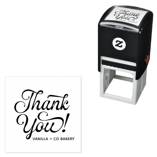 Tampon Auto-encreur Merci client de script manuscrit (En situation)