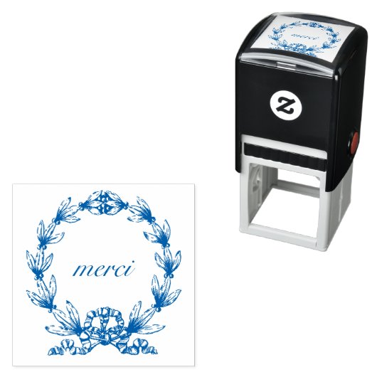 Tampon Auto-encreur "merci" dans Laurel Wreath timbre d'auto-écriture (En situation)