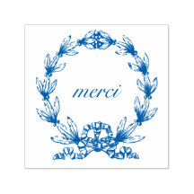 "merci" dans Laurel Wreath timbre d'auto-écriture