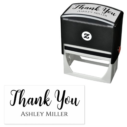 Tampon Auto-encreur Merci de script simple avec nom (En situation)