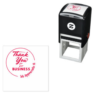 TAMPON AUTO-ENCREUR MERCI POUR VOTRE BUSINESS RUBBER STAMP