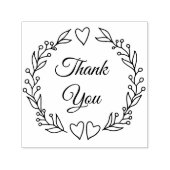 Tampon Auto-encreur Merci Script Doodle Mariage botanique Wreath (Design)