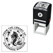 Tampon Auto-encreur Mermaid Starfish Jellyfish Bibliothèque Nom du liv (En situation)