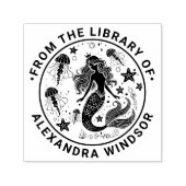 Tampon Auto-encreur Mermaid Starfish Jellyfish Bibliothèque Nom du liv (Design)