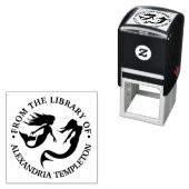 Tampon Auto-encreur Mermaiers Baignade Silhouette Bibliothèque Nom du  (En situation)